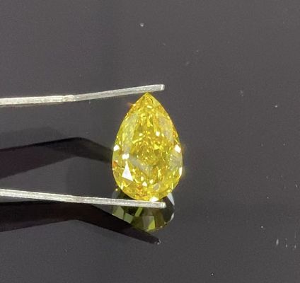Gruszka O szlifie brylantowym HPHT CVD Lab Created Yellow Diamond 1-1,3 ct