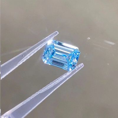 ZKZ Diamonds 10 Mohs Blue Emerald Cut Lab Wyhodowany CVD Diament 1-1.6ct