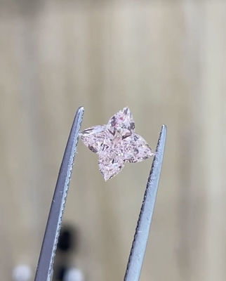 Man Made Lab Engineered Diamenty Czterolistna Koniczyna Fantazyjny Intensywny Różowy Diament