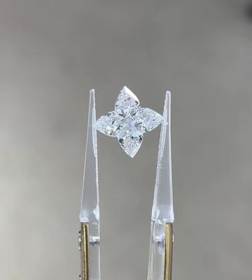 Diamenty wykonane w laboratorium CVD IGI Certyfikowane Diamenty syntetyczne Cztery liście koniczki Pierścień Naszyjnik
