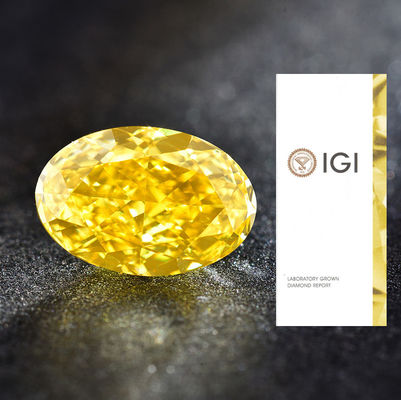Diamenty żółte stworzone w laboratorium 1,00kt Żółty VS1 Owalny kształt HPHT