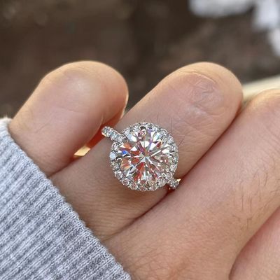 18K prawdziwe złoto DEF VS laboratoryjnie wyhodowany pierścionek diamentowy