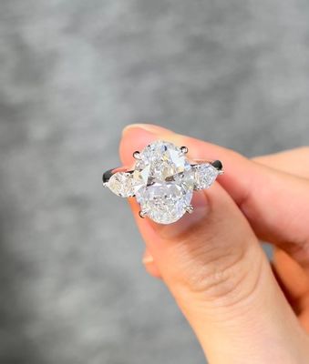 Laboratorium Diamentowe biżuteria Trzy kamienie zaręczyny obrączki ślubne diamenty uprawiane