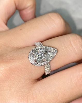 Podwójne Paski Pier Diamentowy Pierścień zaręczynowy Ślubny Laboratorium Rosnące Pierścienie Diamentowe
