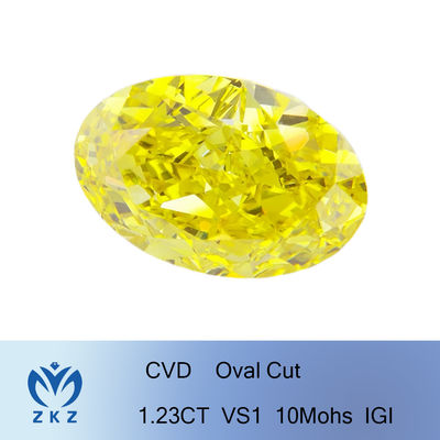 1.23ct Laboratorium Syntetyczne Utworzyło Żółty Diament Owalny Kształcie Doskonały Szlif