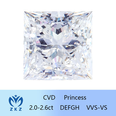Certyfikowany przez IGI Diament z laboratorium Princess Cut jako wyhodowany CVD Diament syntetyczny 2ct-2.6ct Sprzedaż bezpośrednia w fabryce