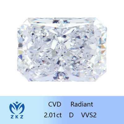 Radiant Cut 2ct jako wyhodowane w laboratorium CVD Wyhodowane białe diamenty z certyfikatem IGI