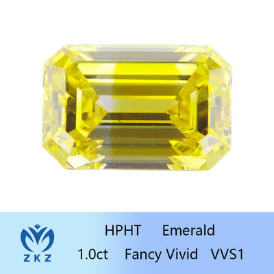 HPHT 1ct Laboratory Created Yellow Diamonds Emerald Cut VVS Clarity Certyfikowany IGI
