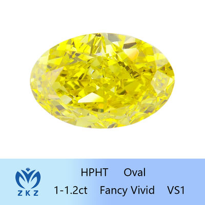 ZKZ Diamond VS1 Owalny szlif Fantazyjne żółte diamenty laboratoryjne 1-1,2 ct