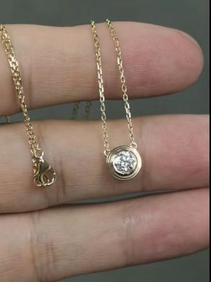 Krągły kształt Lab wyhodowane diamentowe wisiorki Na prezent Lucky Eye Naszyjnik wisiorki biżuteria
