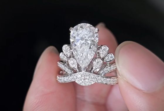 CH Laboratorium personalizacji Dorosłe pierścienie diamentowe Pier Korona diamentowa Pierścień zaręczynowy 18K